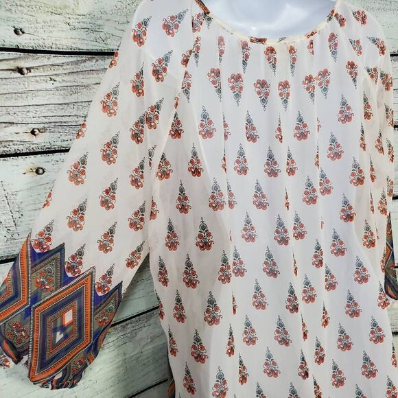 Moa Moa Woman Boho Print Tunic Top Plus Size 2X Made in USA - Picture 4 of 7